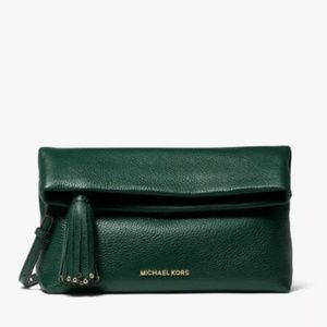 Brooklyn Pebbled Leather Fold-Over Clutch